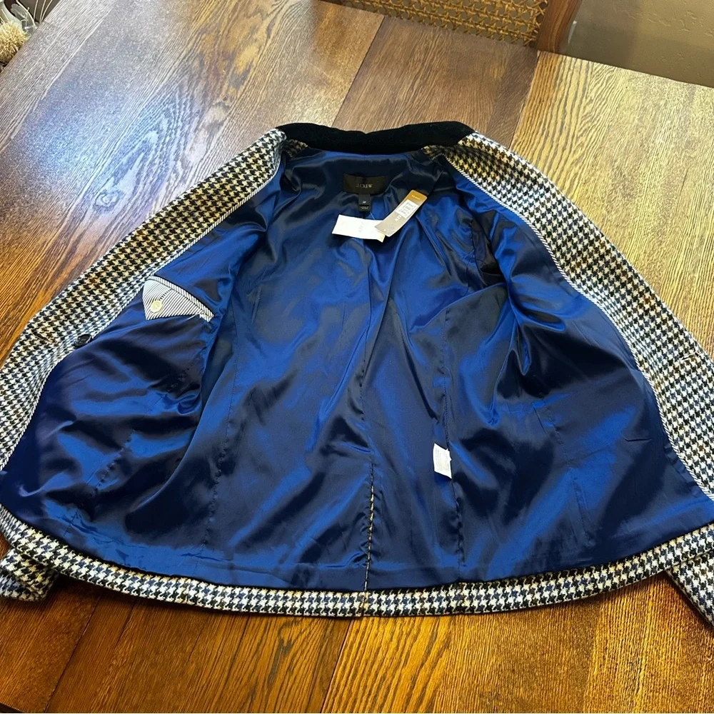 J. Crew size 2 petite Dover houndstooth wool blazer. NWT - Picture 10 of 13
